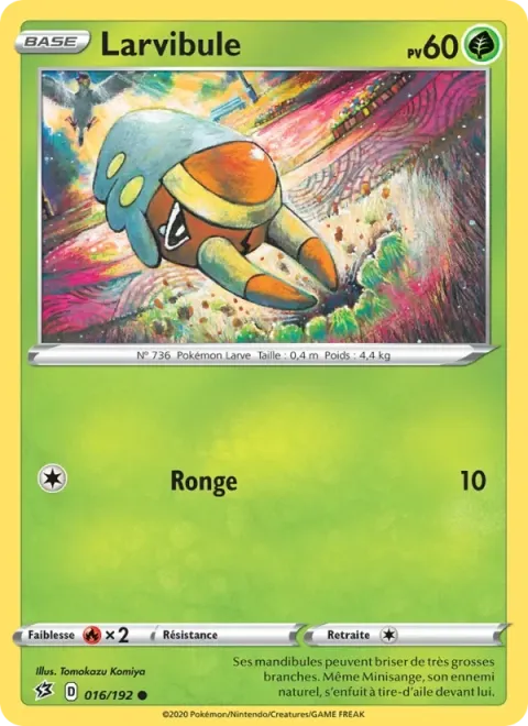 Carte Pokémon Larvibule 016/192, extension Clash des Rebelles