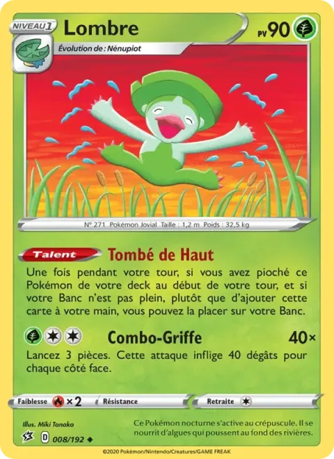 Carte Pokémon Lombre 008/192, extension Clash des Rebelles