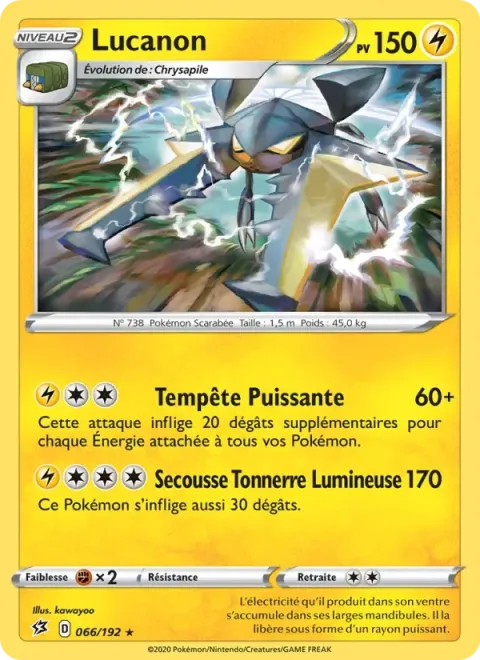 Carte Pokémon Lucanon 066/192, extension Clash des Rebelles