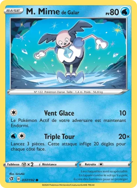 Carte Pokémon M. Mime de Galar 037/192, extension Clash des Rebelles