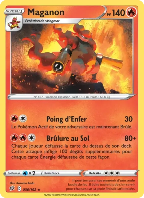 Carte Pokémon Maganon 030/192, extension Clash des Rebelles