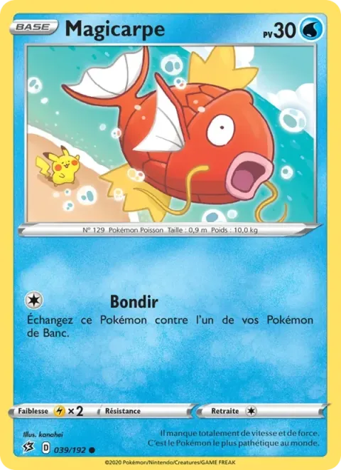 Carte Pokémon Magicarpe 039/192, extension Clash des Rebelles