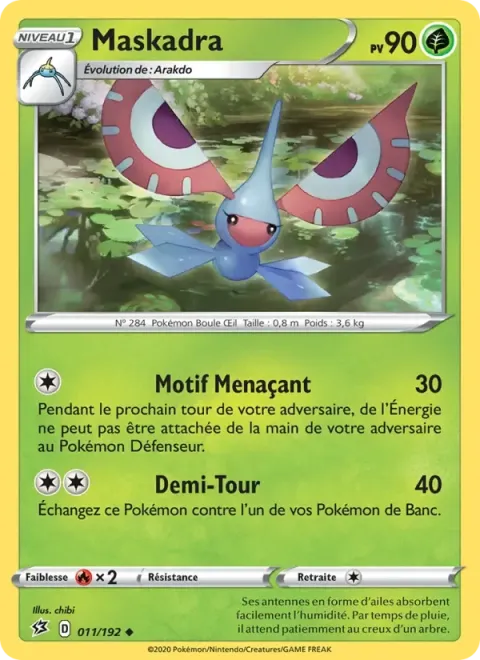 Carte Pokémon Maskadra 011/192, extension Clash des Rebelles