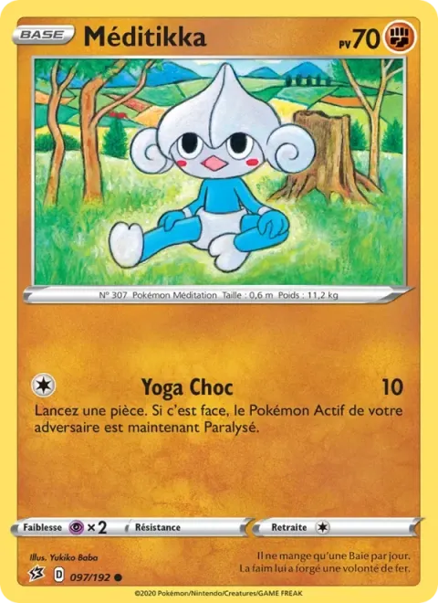 Carte Pokémon Méditikka 097/192, extension Clash des Rebelles