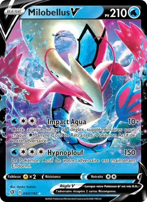 Carte Pokémon Milobellus V 043/192, extension Clash des Rebelles
