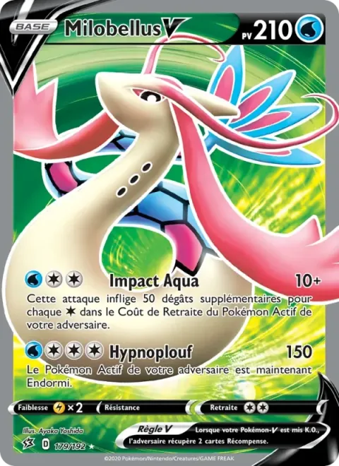 Carte Pokémon Milobellus V 179/192, extension Clash des Rebelles