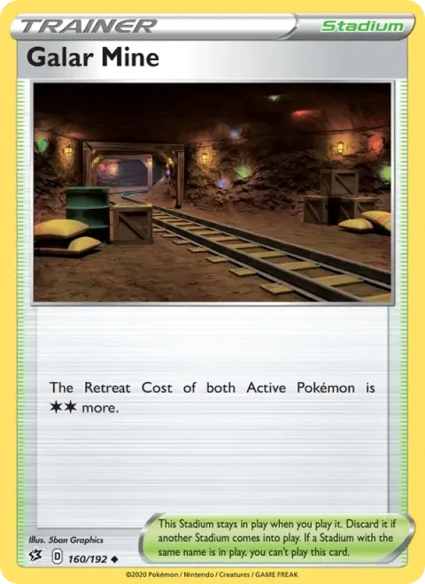 Carte Pokémon Mine de Galar 160/192, extension Clash des Rebelles