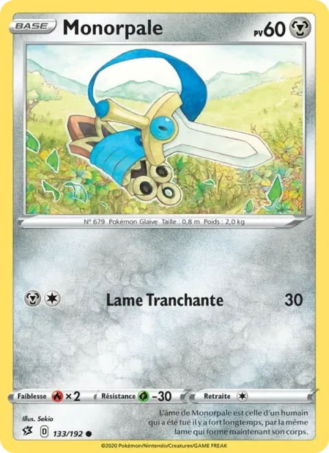 Carte Pokémon Monorpale 133/192, extension Clash des Rebelles