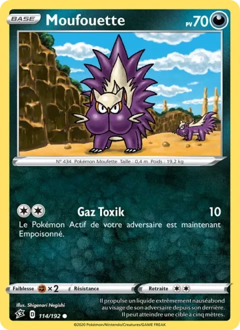Carte Pokémon Moufouette 114/192, extension Clash des Rebelles