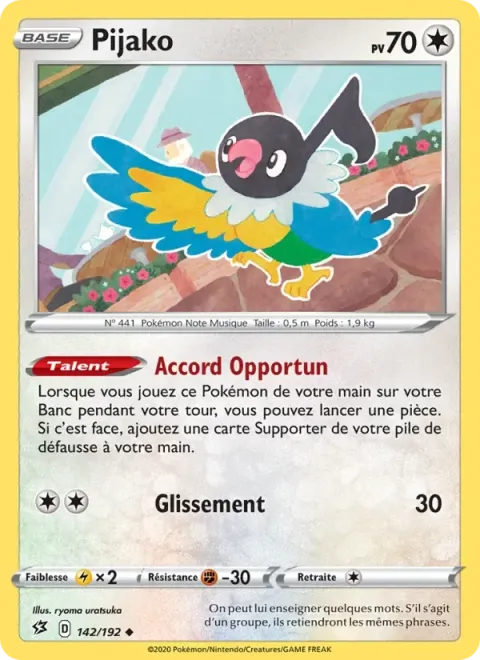 Carte Pokémon Pijako 142/192, extension Clash des Rebelles