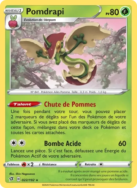 Carte Pokémon Pomdrapi 022/192, extension Clash des Rebelles