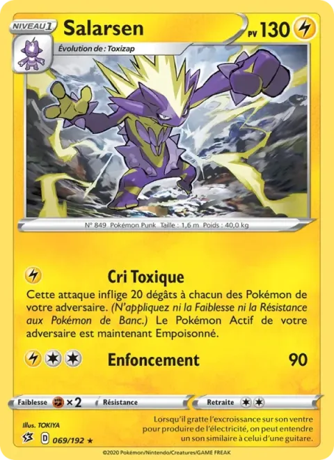 Carte Pokémon Salarsen 069/192, extension Clash des Rebelles