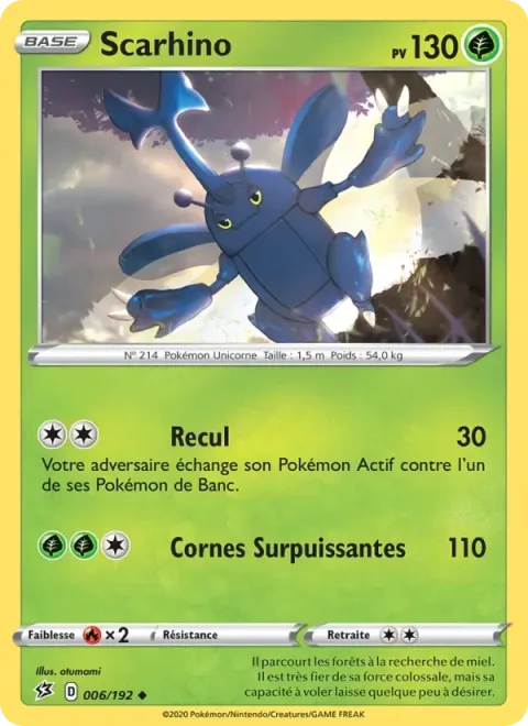 Carte Pokémon Scarhino 006/192, extension Clash des Rebelles