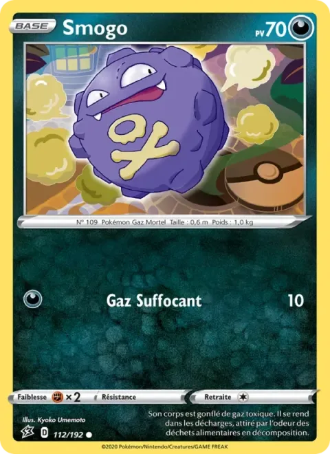 Carte Pokémon Smogo 112/192, extension Clash des Rebelles