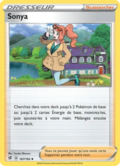 Carte Pokémon Sonya 167/192, extension Clash des Rebelles