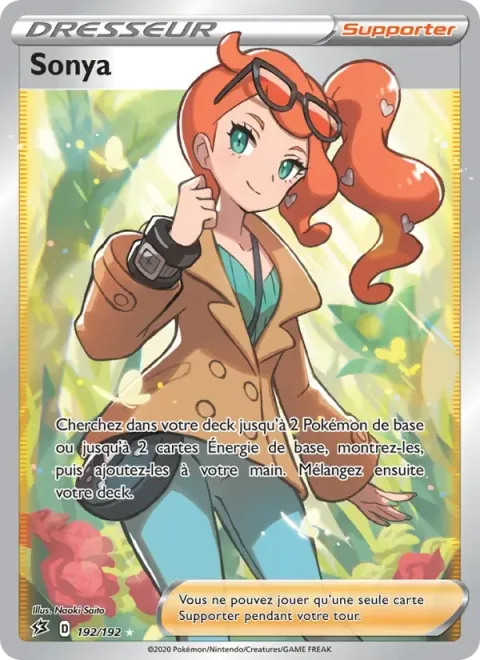 Carte Pokémon Sonya 192/192, extension Clash des Rebelles