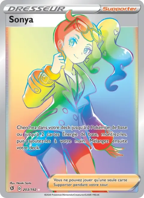 Carte Pokémon Sonya 203/192, extension Clash des Rebelles