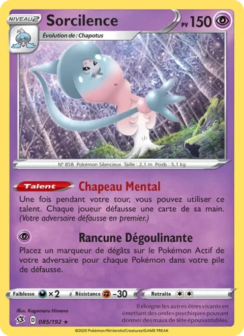 Carte Pokémon Sorcilence 085/192, extension Clash des Rebelles