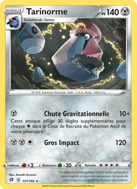 Carte Pokémon Tarinorme 131/192, extension Clash des Rebelles