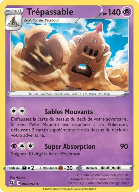 Carte Pokémon Trépassable 082/192, extension Clash des Rebelles
