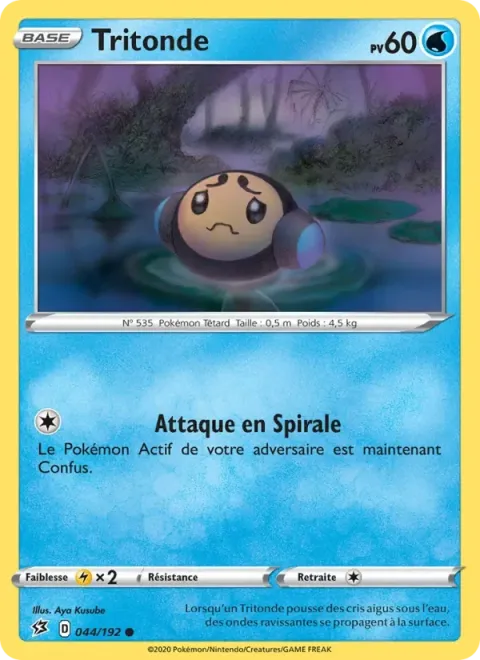 Carte Pokémon Tritonde 044/192, extension Clash des Rebelles