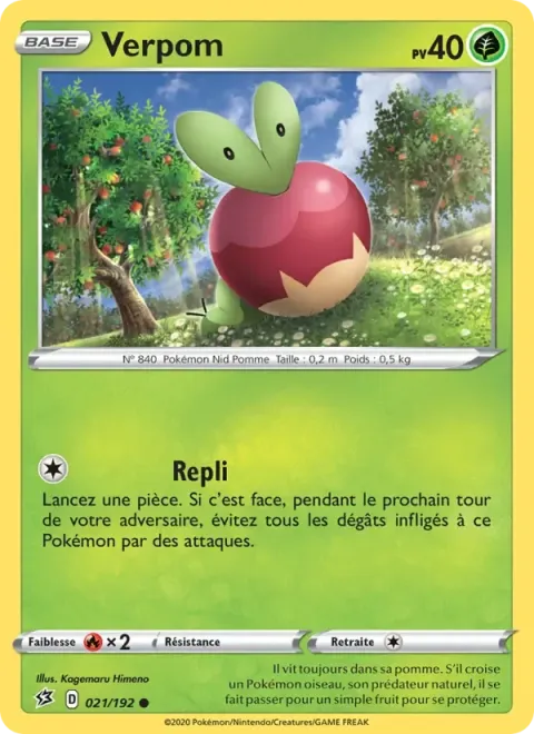 Carte Pokémon Verpom 021/192, extension Clash des Rebelles