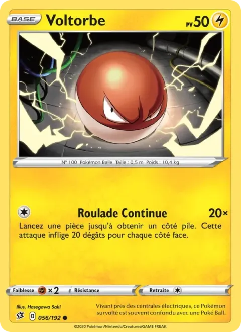 Carte Pokémon Voltorbe 056/192, extension Clash des Rebelles