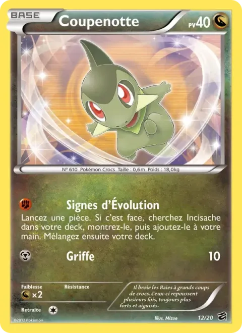 Carte Pokémon Coupenotte 012/020, extension Coffre des Dragons