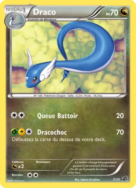 Carte Pokémon Draco 003/020, extension Coffre des Dragons