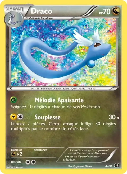 Carte Pokémon Draco 004/020, extension Coffre des Dragons