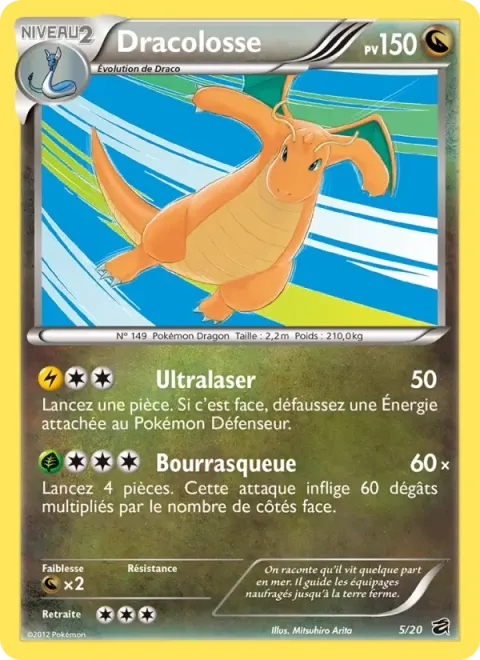 Carte Pokémon Dracolosse 005/020, extension Coffre des Dragons