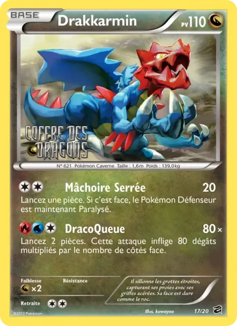 Carte Pokémon Drakkarmin 017/020, extension Coffre des Dragons