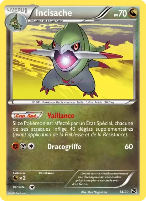 Carte Pokémon Incisache 014/020, extension Coffre des Dragons