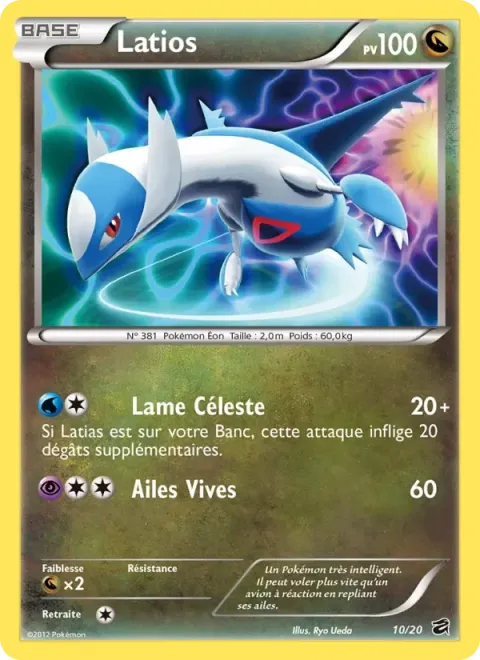 Carte Pokémon Latios 010/020, extension Coffre des Dragons