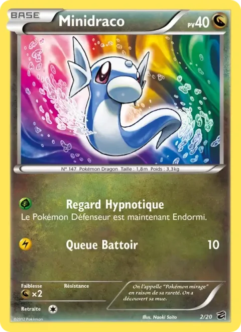 Carte Pokémon Minidraco 002/020, extension Coffre des Dragons