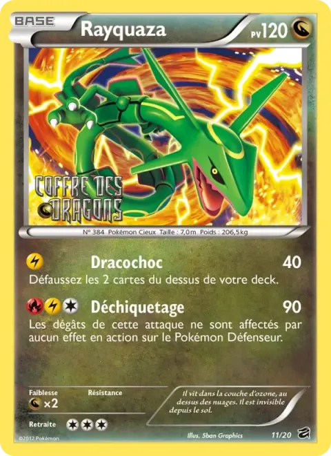 Carte Pokémon Rayquaza 011/020, extension Coffre des Dragons