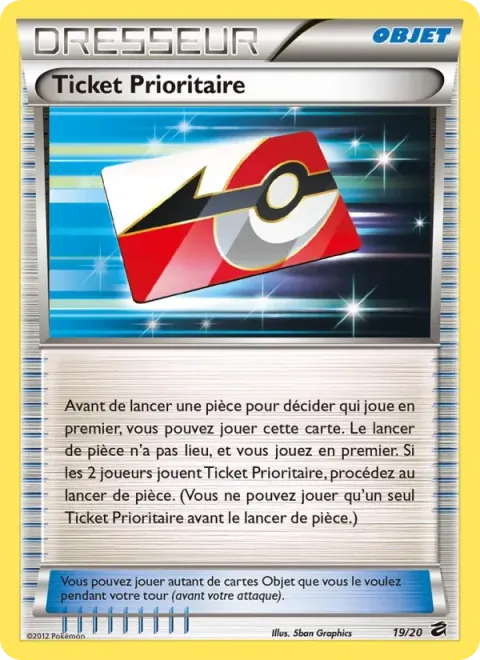 Carte Pokémon Ticket Prioritaire 019/020, extension Coffre des Dragons