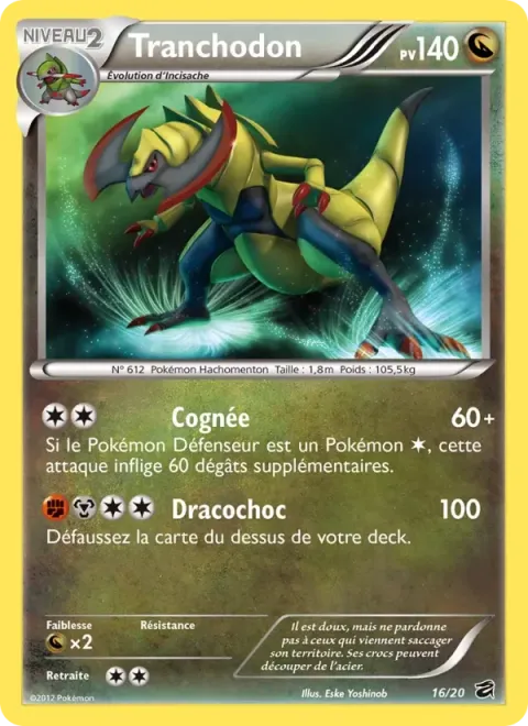 Carte Pokémon Tranchodon 016/020, extension Coffre des Dragons