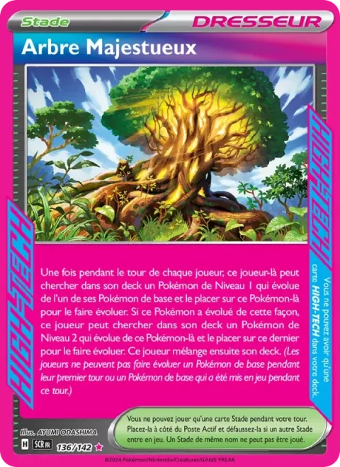 Carte Pokémon Arbre Majestueux 136/142, extension Couronne Stellaire