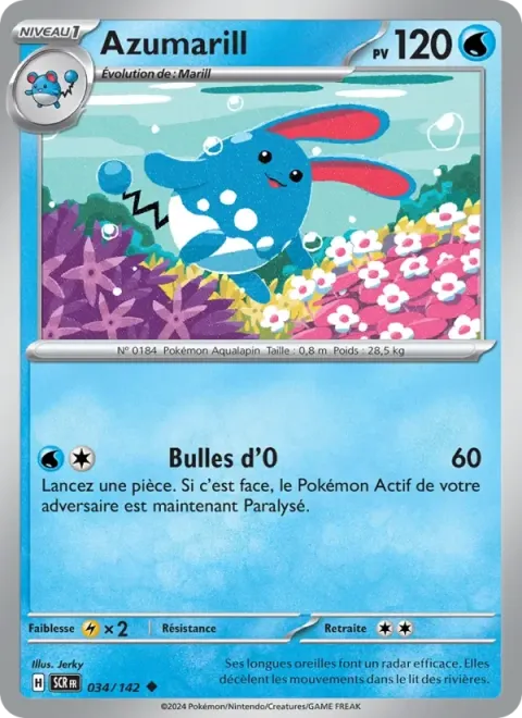Carte Pokémon Azumarill 034/142, extension Couronne Stellaire