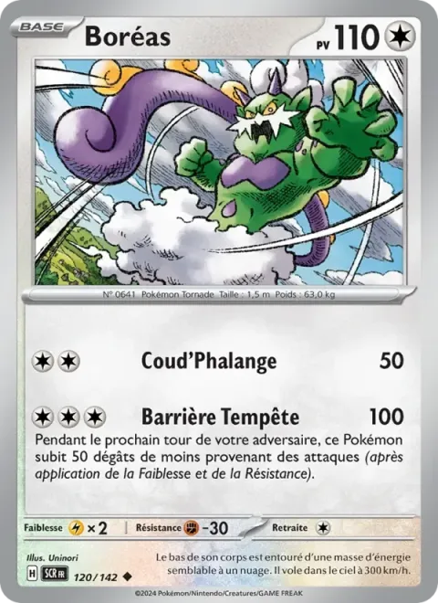 Carte Pokémon Boréas 120/142, extension Couronne Stellaire