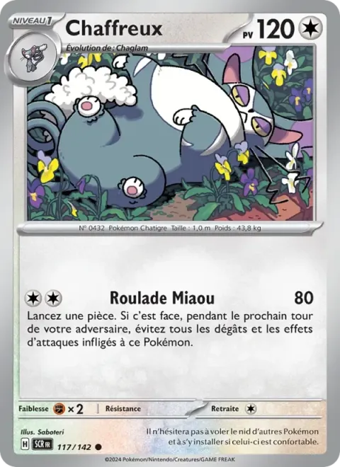 Carte Pokémon Chaffreux 117/142, extension Couronne Stellaire