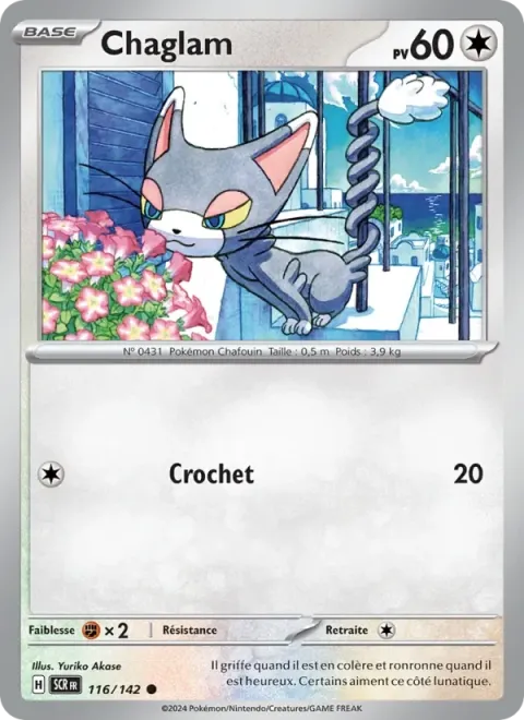 Carte Pokémon Chaglam 116/142, extension Couronne Stellaire