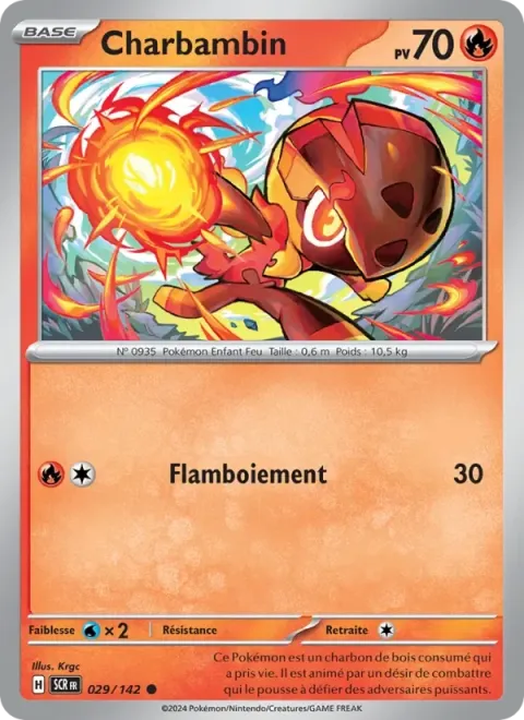 Carte Pokémon Charbambin 029/142, extension Couronne Stellaire