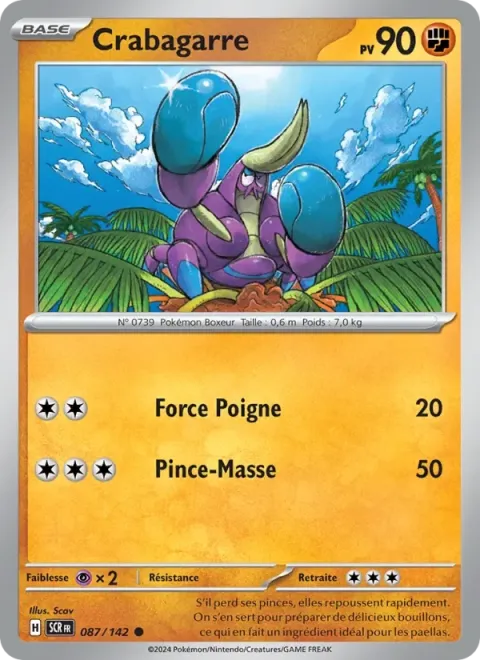Carte Pokémon Crabagarre 087/142, extension Couronne Stellaire
