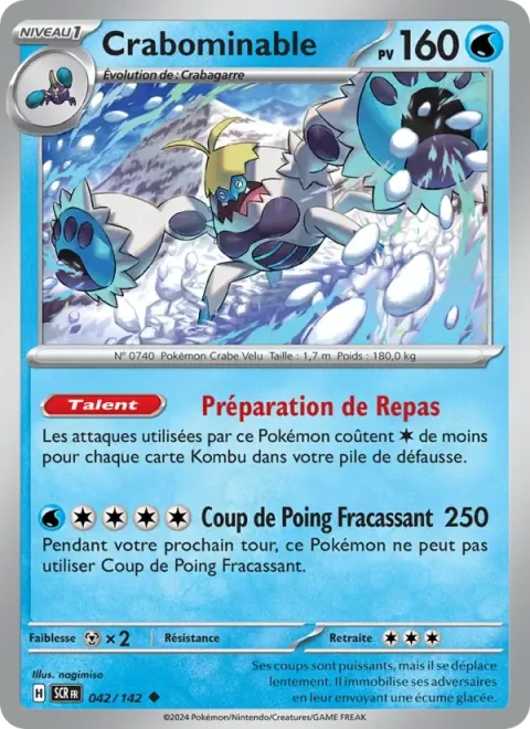 Carte Pokémon Crabominable 042/142, extension Couronne Stellaire