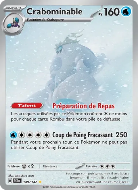 Carte Pokémon Crabominable 149/142, extension Couronne Stellaire