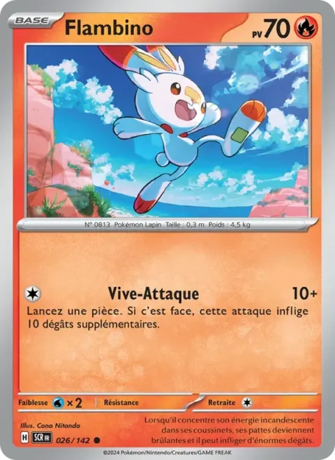 Carte Pokémon Flambino 026/142, extension Couronne Stellaire