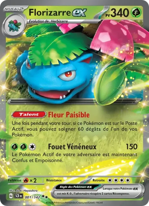 Carte Pokémon Florizarre-ex 001/142, extension Couronne Stellaire