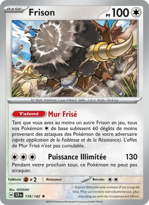 Carte Pokémon Frison 119/142, extension Couronne Stellaire